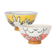 Neru 月兔角色飯碗 2入組, 藍色,紅色, 1套