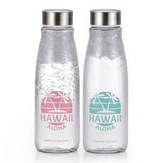 B PROJECT Hawaiian Kitchen Tritan 椰子樹水瓶2件組, 薄荷綠, 粉紅色, 1000ml, 1套