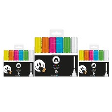 MOLOTOW 玻璃彩繪筆 方頭 M 4~8mm 6色, 混色, 3套