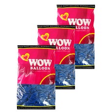 WOW BALLOON 彩色氣球 13cm 100入, 基本款深藍色, 3個