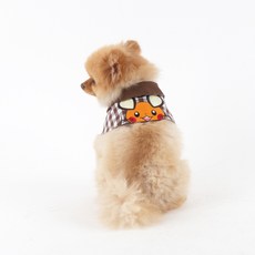 다솜 포켓몬 데덴네 체크배색 반려동물 케이프 M, Brown, 1개