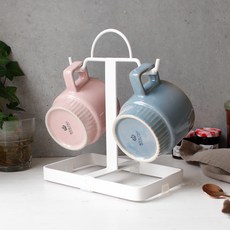 10X10 鐵製2格馬克杯架, 白色, 1組