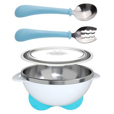 BERZ 防滑湯匙叉子組, 藍色, 1組