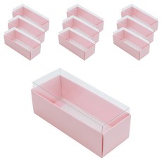bom91 韓國製透明PET馬卡龍盒 3入 13 x 5.2 x 5.3 cm, 粉紅色, 10個