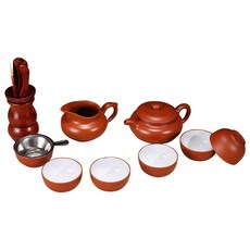 자래순 826 공부 다도 자사호 다구세트 홍색 10p, 1세트, 5종