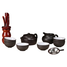 JaRaSun 826讀書茶道自製茶具組 黑色 10入, 1套, 5種
