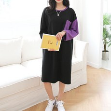 BONBONSTORY 拼色口袋孕婦連身裙