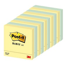 3M Post-it 利貼 3M 基本款中型, 黃色 + 蘋果薄荷, 10個