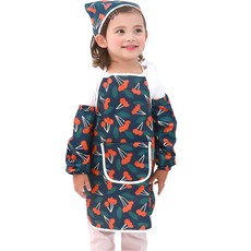 bebe chouette 孩童櫻桃圖案圍裙+頭巾+袖套