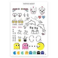 Tattoo Agent ART TATTOO 高級紋身貼紙, A5 Love Memory, 2個