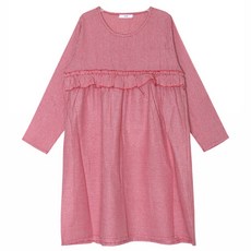 iyaan 孕婦格紋荷葉邊哺乳連身裙