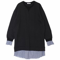 iyaan 孕婦假兩件式格紋長袖連身裙