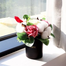 블뤼엔 비누꽃 블랙로즈미니화분, 목화핑크, 1개