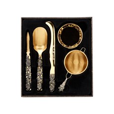 Manpoong 不鏽鋼奢華4件式茶具組 MF-034, 1套, 金色