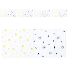 BabyBoom 溫和竹紗動物印花手帕 2款 各5入