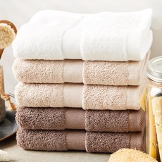 SOFT TOUCH Bath&Living 30支棉毛巾 180g, 棕色+米色+白色, 5條