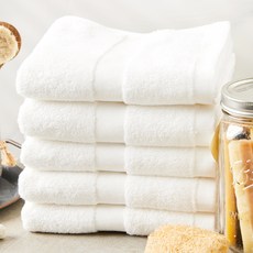 SOFT TOUCH Bath&Living 30支棉毛巾 180g, 白色, 5條