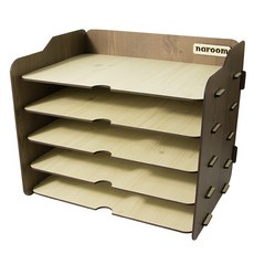 Nareum Bronze House DIY 橫式文件收納盒 TWD-003, 象牙白, 5格