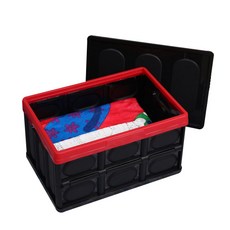 樹形置物籃折疊式收納箱 30L, 黑色的, 1個