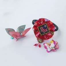 Prime Ribbon 紅色圓形梨形頭帶套組