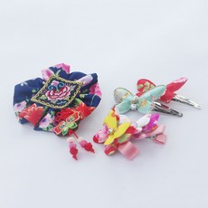 Prime Ribbon 深藍色韓式圓形髮飾髮夾組