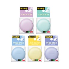 3M Scotch 馬卡龍魔術膠帶台 5件組 18mm x 10m, 綠色 + 藍色 + 黃色 + 紫色 + 粉紅色, 1套