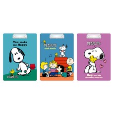 피너츠 스누피 클립보드 3종, 랜덤 발송, 1세트