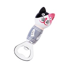 알럽홈 핸드 페인팅 캣 우드 오프너, 그레이, 1개