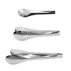 圓孔食品夾 3件, 單色, 1組