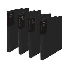 Dream 透明文件夾 20張 A3, 黑色, 4個