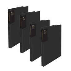 韓國 DREAM B4 透明文件夾 20頁, 黑色, 4個