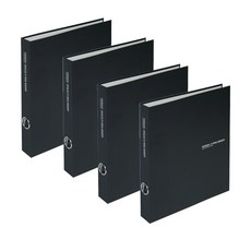 Dream Trevien 紙活頁夾 D 環 3 孔, 黑色, 4入