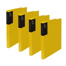Dream 透明文件夾 20張 A3, 黃色, 4個