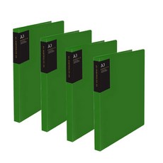 드림산업 클리어화일 20매 A3, 초록, 4개