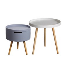 신원 에일린 수납 원형 티테이블 2종, 그레이화이트