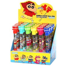 짱구 버블 스탬프 볼펜, 혼합 색상, 24개