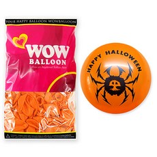 WOW PARTY KOREA 30cm 萬聖節蜘蛛氣球, 橘色, 50個