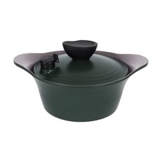 PAllAS IH爐適用雙耳陶瓷不沾湯鍋, 18厘米, 復古綠色