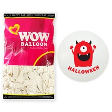 WOW PARTY KOREA 30cm 氣球 萬聖節怪物, 紅色印刷, 50個