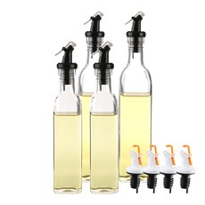 SINOGLASS 灰油瓶 黑色 250ml x 2p + 500ml x 2p + 橙蓋 4p 套組, 1套