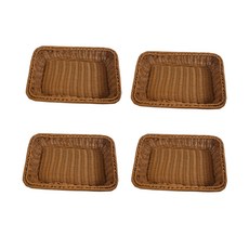 Living Duo 萬用收納仿藤編籃 小, 橡木色, 4個