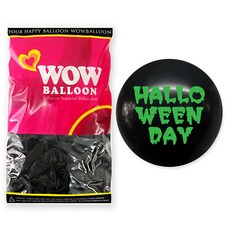 WOW PARTY KOREA 30cm 夜光血跡萬聖節氣球, 黑色, 50個