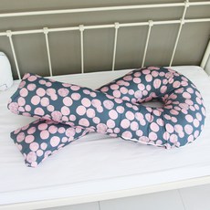 ECONY HOUSE 圓圈圖案U形枕頭, 粉色的