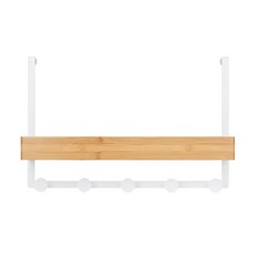 Nova Living竹製鐵製置物架門掛式, 啞光白, 1個