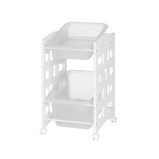 리빙스마일 스마일이동식 화이트 프레임 바구니 정리함 C 혼합형 2p, 반투명, 2개