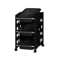 리빙스마일 스마일이동식 프레임 바구니 정리함 A 소형 3p, 블랙, 3개