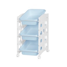 Living Smile Smile 可拆卸白色框架籃子收納袋 A 小 3p, 藍色, 3層