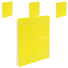 드림산업 360도 스프링 클리어 파일 40매 ver2, 노랑, 4개