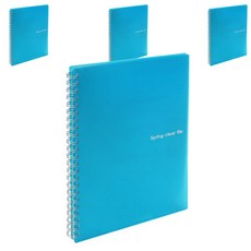 드림산업 360도 스프링 클리어 파일 40매 ver2, 파랑, 4개