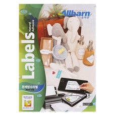 Allbarun 白色防水標籤 雷射專用 3 x 6 AL318WP 100張, 18格, 1個